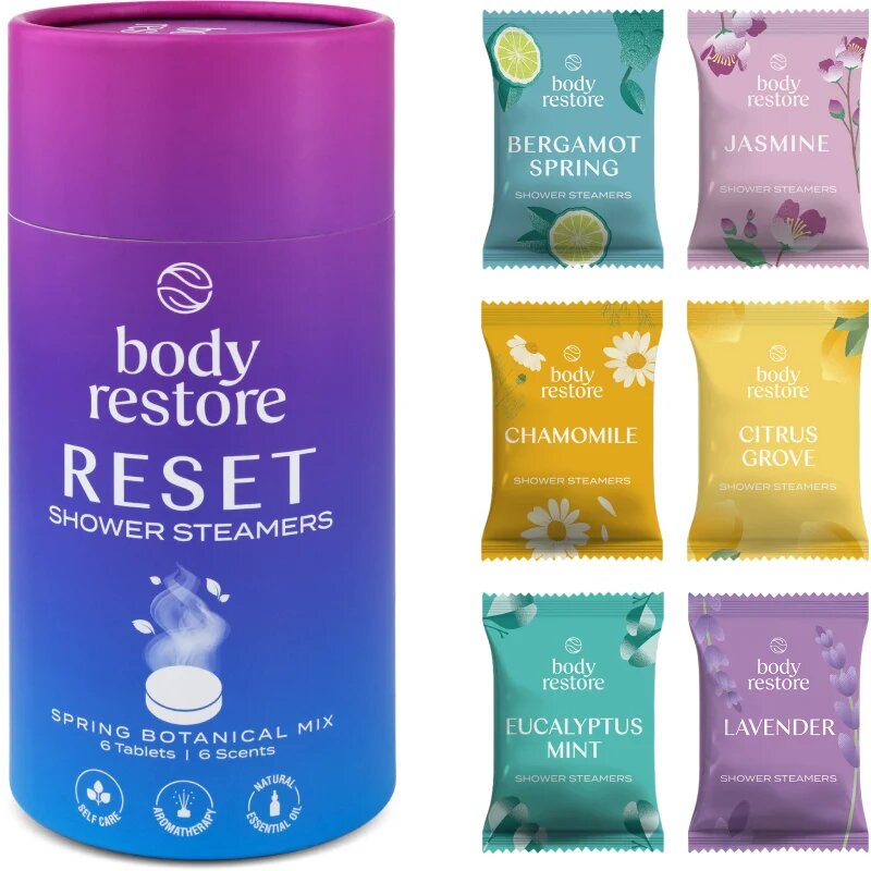 Body Restore Reset Shower Steamers zuhanytabletták illatok Spring Botanical Mix 6 db