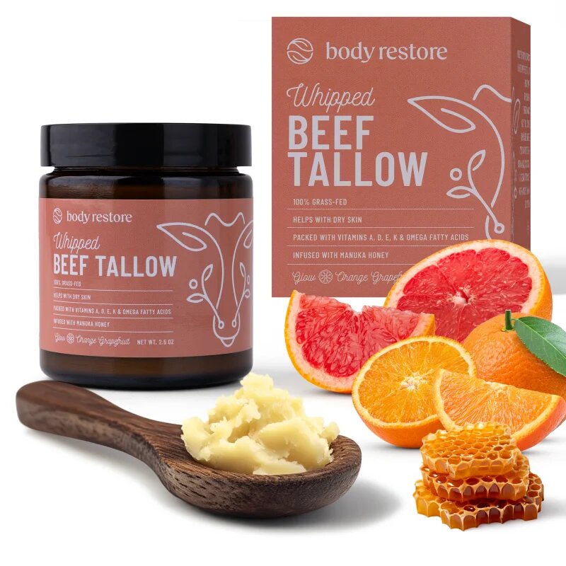Body Restore Whipped Beef Tallow Balm Orange Grapefruit tápláló testkrém parfümmentes 71 g