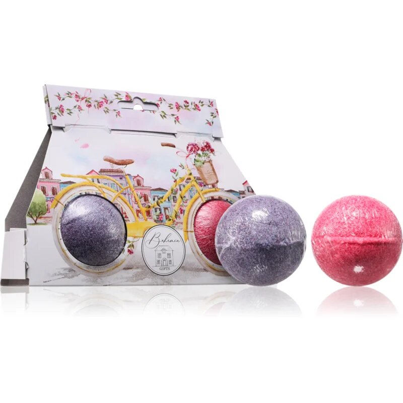 Bohemia Gifts Bath Bombs Bicycle pezsgő fürdőgolyó illatok Lavender + Rosehip & Rose 2x110 g