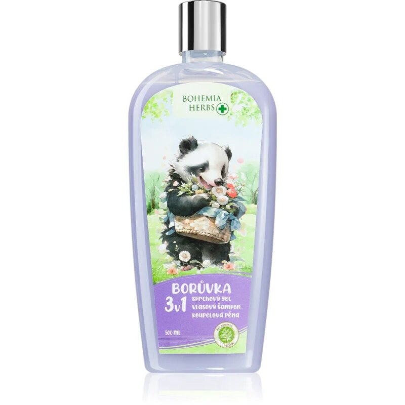 Bohemia Gifts Bohemia Herbs Blueberry buborékos fürdő és tisztító gél gyermekeknek 500 ml