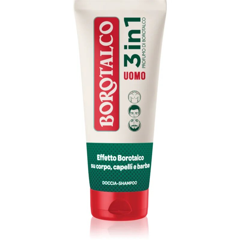 Borotalco MEN 3 in 1 fürdőgél férfiaknak arcra testre és hajra illatok Unique Scent of 200 ml