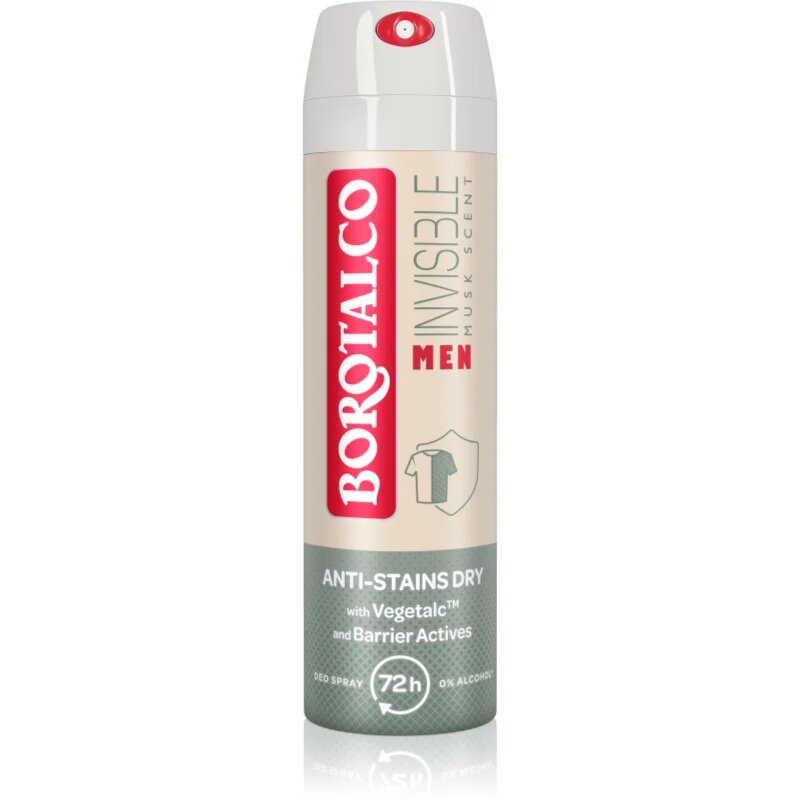 Borotalco MEN Invisible spray dezodor 72 óra illatok Musk 150 ml