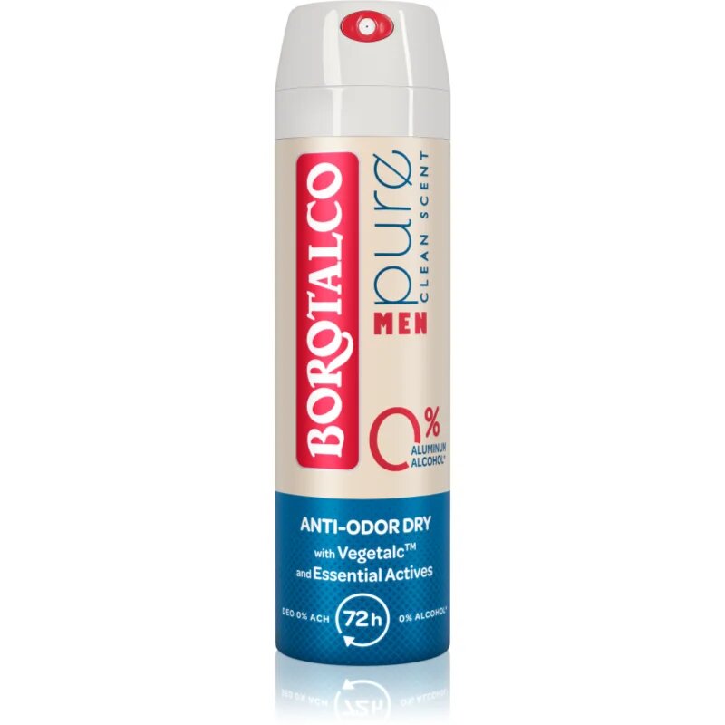 Borotalco MEN Pure alumínium mentes dezodor spray formában uraknak 150 ml