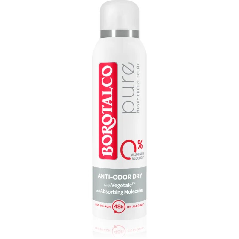 Borotalco Pure alumínium mentes dezodor spray formában 48h illatok Musky Breeze 150 ml