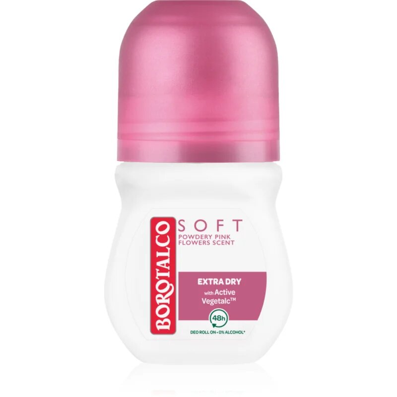 Borotalco Soft Talc & Pink Flower Talc & Pink Flower golyós dezodor roll - on alkoholmentes 50 ml