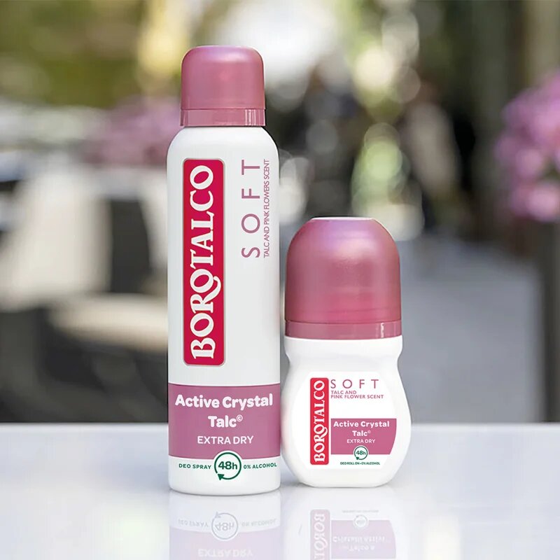 Borotalco Soft Talc & Pink Flower Talc & Pink Flower golyós dezodor roll - on alkoholmentes 50 ml