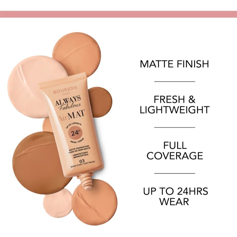 Bourjois Air Mat mattító alapozó árnyalat 02 Vanilla 30 ml