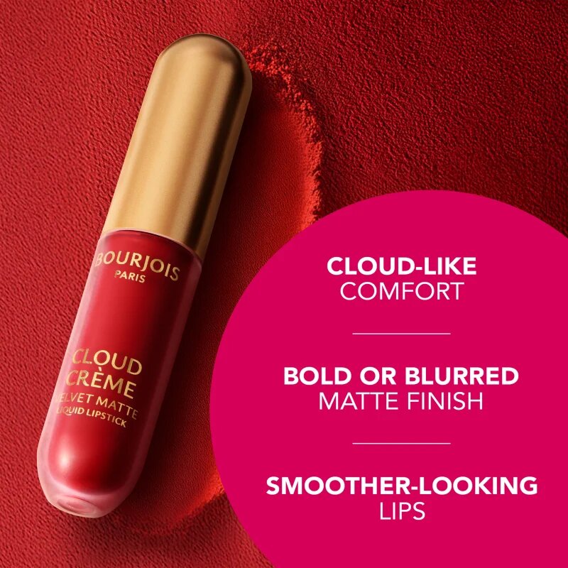 Bourjois Cloud Crème Velvet Matte ultra mattító folyékony ajakrúzs árnyalat 07 Red-y or Not 3.1 ml