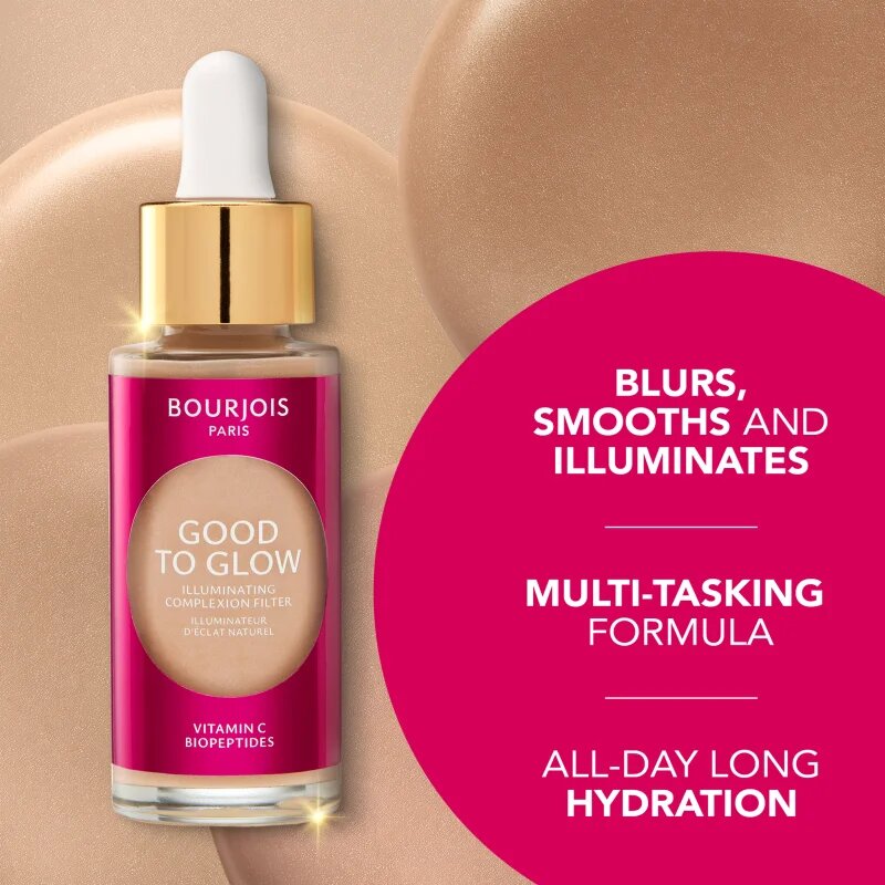Bourjois Good to Glow Egységesítő sminkalap árnyalat 003 Light 30 ml
