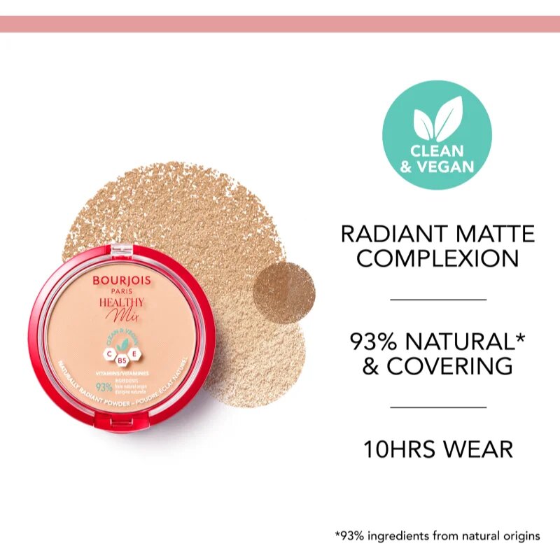 Bourjois Healthy Mix mattító púder a ragyogó bőrért árnyalat 05 Sand 10 g