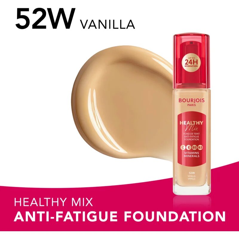Bourjois Healthy Mix világosító hidratáló make-up 24h árnyalat 52W Vanilla 30 ml