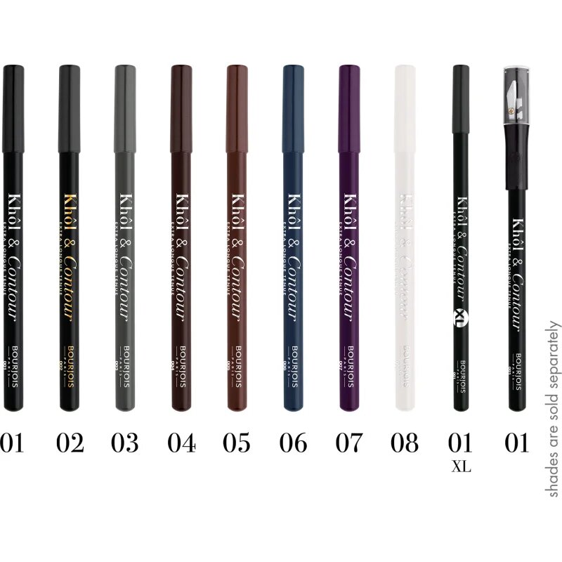 Bourjois Khôl & Contour Extra Longue Tenue tartós szemceruza hegyezővel árnyalat 001 Noir-issime 12 g