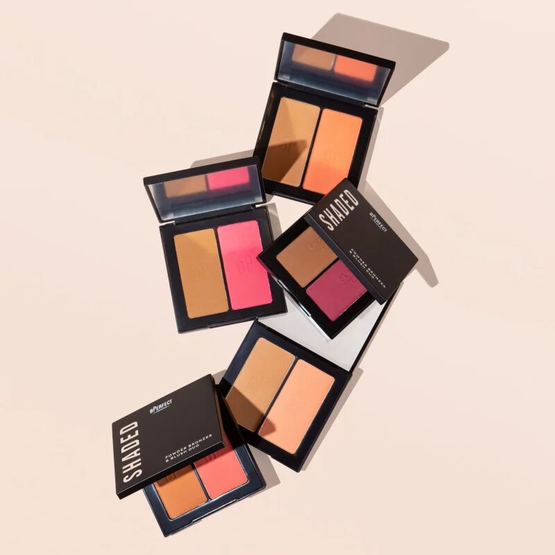 BPerfect Shaded Powder Bronzer & Blush Duo bronzosító és arcpirosító árnyalat 02 Medium 7 g