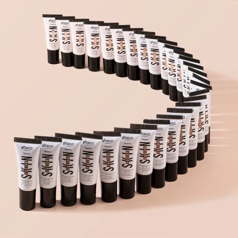 BPerfect Skin Fusion Travel mini tonizáló krém utazási csomag árnyalat light/medium warm golden 10 ml