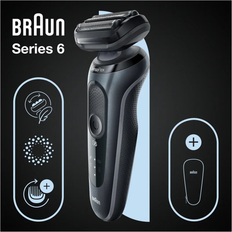Braun Series 6 61-N1000s elektromos borotválkozó készülék Black 1 db