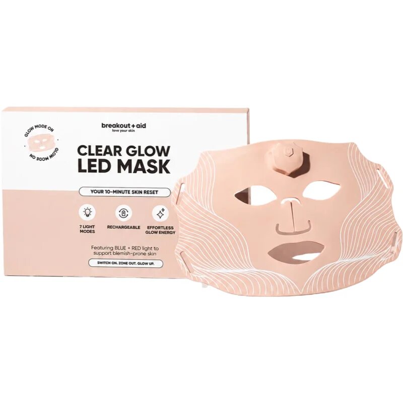 breakout + aid Clear Glow Led Mask LED-es arcmaszk 1 db