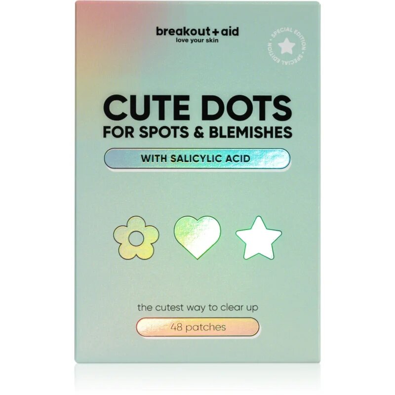 breakout + aid Cute Dots For Spots and Blemishes helyi ápolás pattanásos bőrre szalicilsavval 48 db