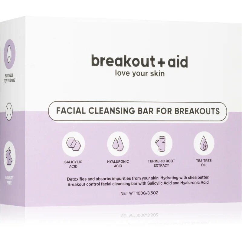 breakout + aid Facial Cleansing Bar szappan problémás bőrre szalicilsavval