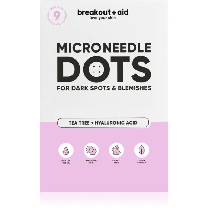 breakout + aid Microneedle Dots helyi ápolás mikrotűkkel a pattanások utáni sötét foltokra 9 db