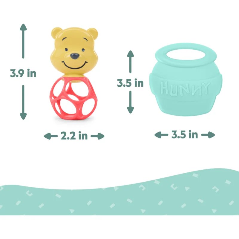 Bright Starts Hunny & Shake Winnie the Pooh rágóka csörgővel 2 db
