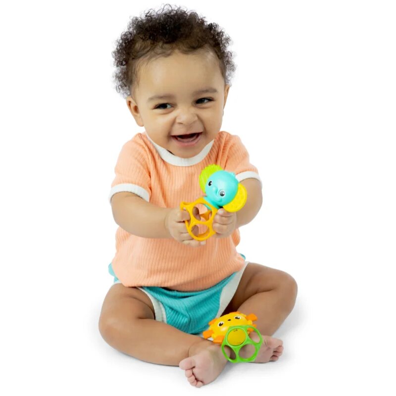 Bright Starts Soother Pals™ Easy-Grasp játék rágókával 3 m+ 2 db