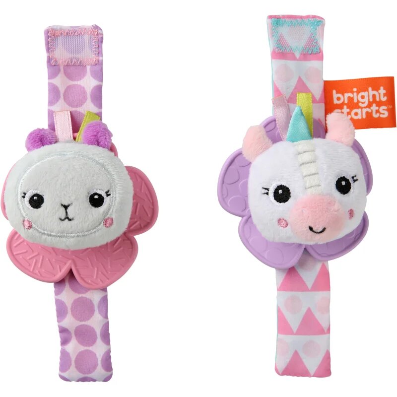 Bright Starts Wrist Pals Toy csörgő rágókával Unicorn & Llama 0 m+ 2 db