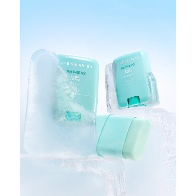 BRINGGREEN Tea Tree Cica Cooling Sun Stick ápoló arckrém stift SPF 50+ 20 g