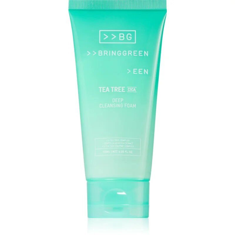 BRINGGREEN Tea Tree Cica Deep Cleansing Foam mélyisztító hab nyugtató hatással 120 ml
