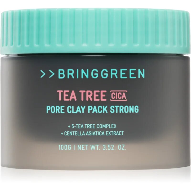 BRINGGREEN Tea Tree Cica Pore Clay Pack Strong krémes maszk az aknéra hajlamos zsíros bőrre 100 g