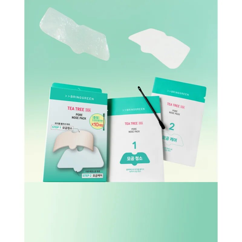 BRINGGREEN Tea Tree Cica Pore Nose Strip tapasz problémás bőrre az orra 5 db