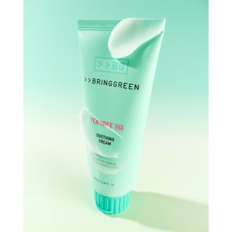 BRINGGREEN Tea Tree Cica Soothing Cream Plus intenzíven tápláló krém nyugtató hatással 100 ml