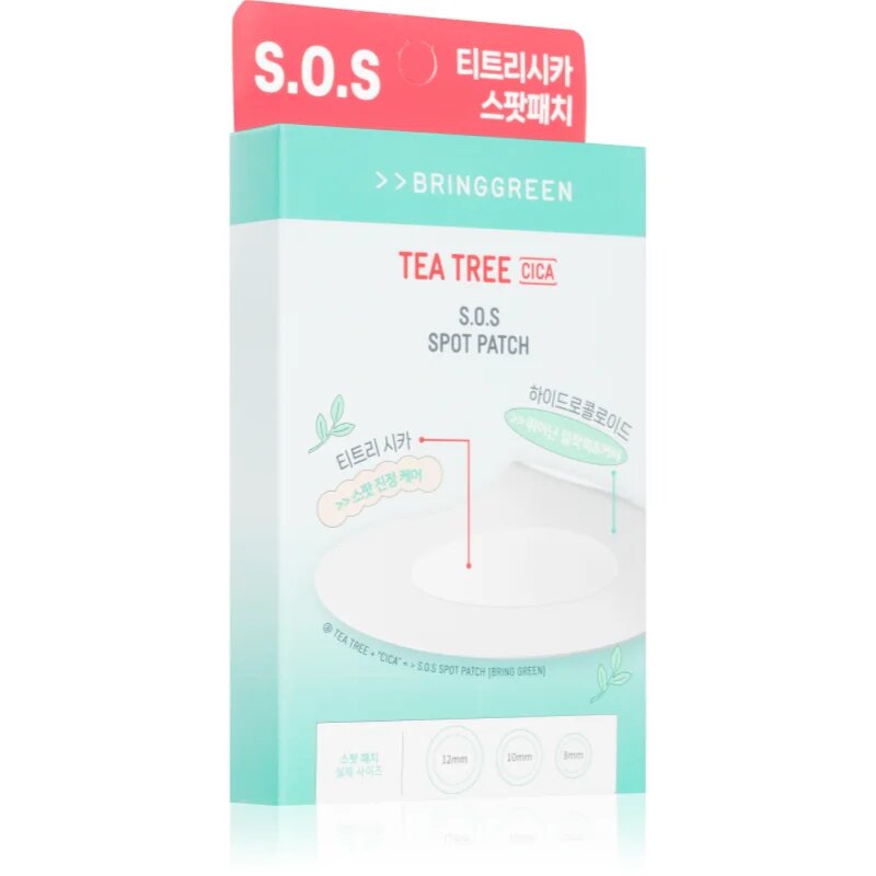 BRINGGREEN Tea Tree Cica SOS Spot Patch tapasz problémás bőrre nyugtató hatással 100 db
