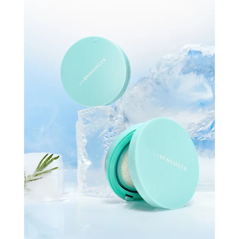 BRINGGREEN Tea Tree Cica Tone Up Sun Cushion gyengéd védő folyadék applikátorral SPF 50+ 15 g