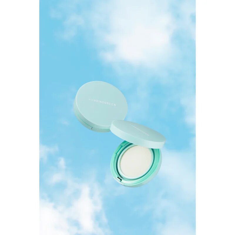 BRINGGREEN Tea Tree Cica Tone Up Sun Cushion gyengéd védő folyadék applikátorral SPF 50+ 15 g