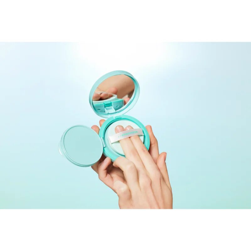 BRINGGREEN Tea Tree Cica Tone Up Sun Cushion gyengéd védő folyadék applikátorral SPF 50+ 15 g