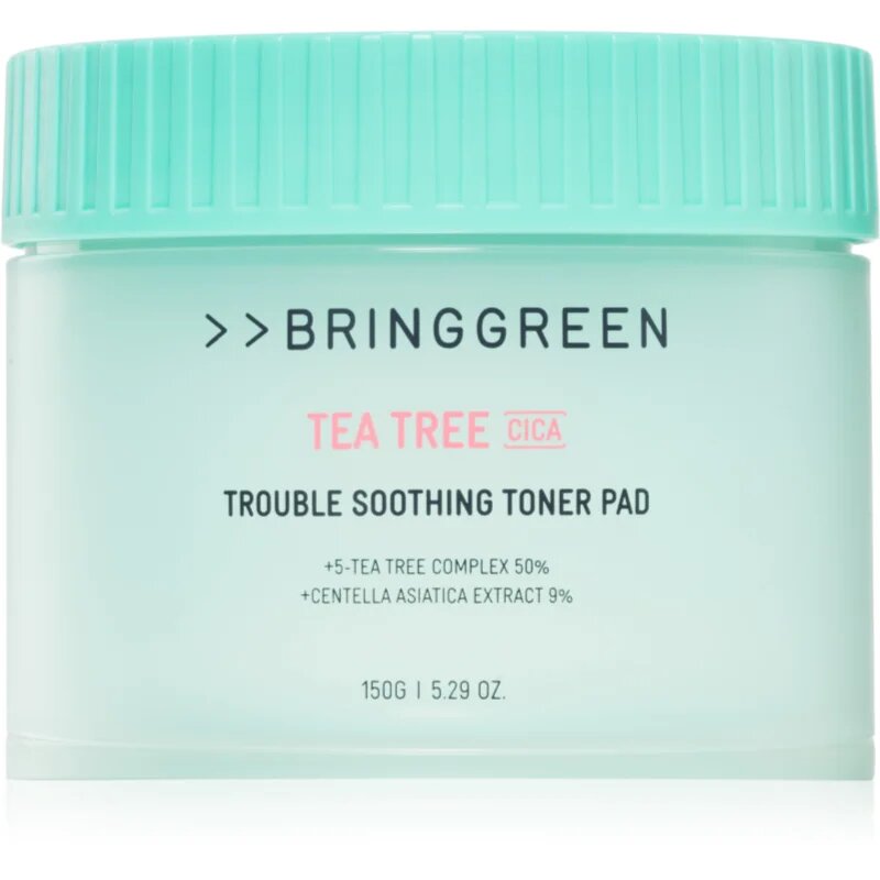 BRINGGREEN Tea Tree Cica Trouble Soothing Toner Pad tonizáló párnák nyugtató hatással 90 db