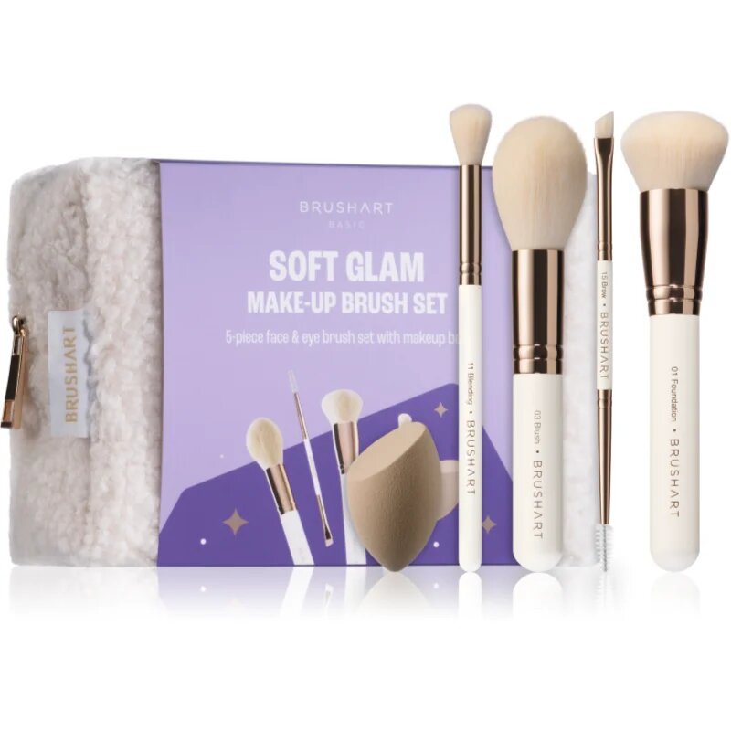 BrushArt Basic Soft Glam make-up brush set Ecsetkészlet táskával
