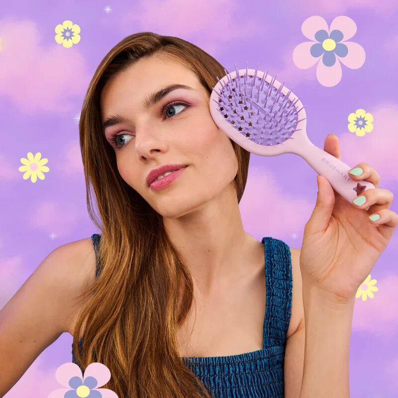 BrushArt Daisy Dreams Detangling hairbrush hajkefe Pink 1 db