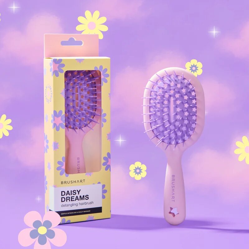 BrushArt Daisy Dreams Detangling hairbrush hajkefe Pink 1 db