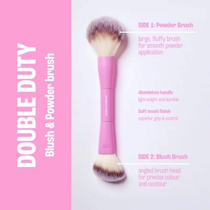 BrushArt Double Duty Blush & Powder brush arcpirosító- és púderecset kétoldalas 1 db