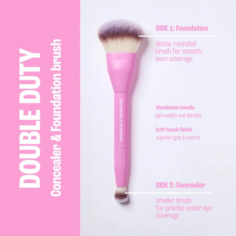 BrushArt Double Duty Concealer & Foundation brush alapozó és korrektor ecset kétoldalas 1 db