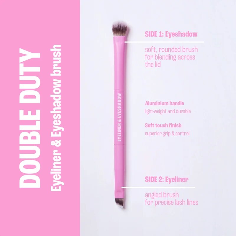 BrushArt Double Duty Eyeliner & Eyeshadow brush ecset szemhéjfestékekhez és szemhéjtusokhoz kétoldalas 1 db