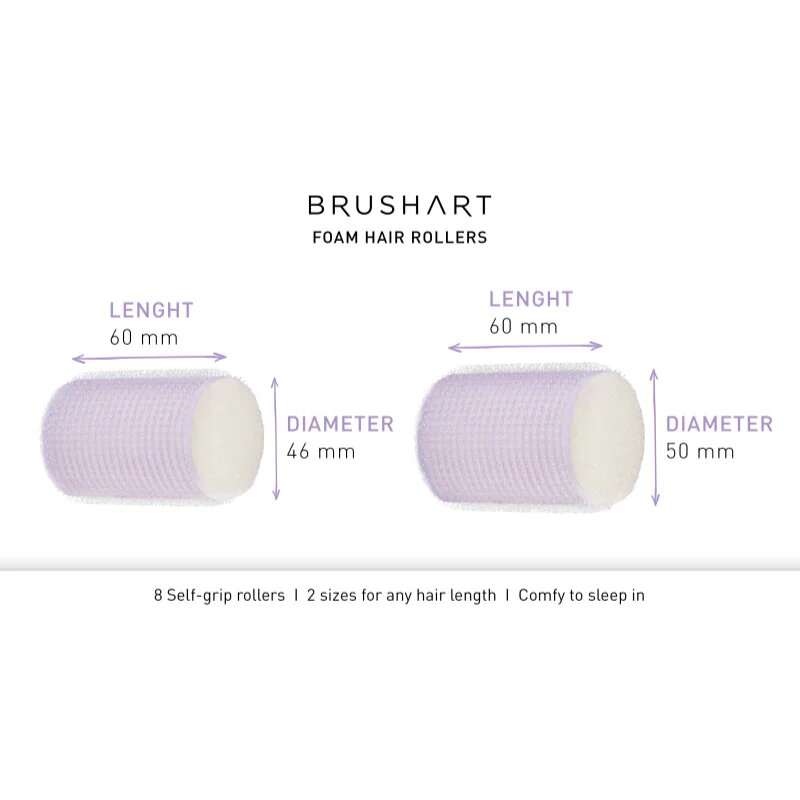 BrushArt Hair Foam hair rollers Öntapadós hajcsavarók 8 db