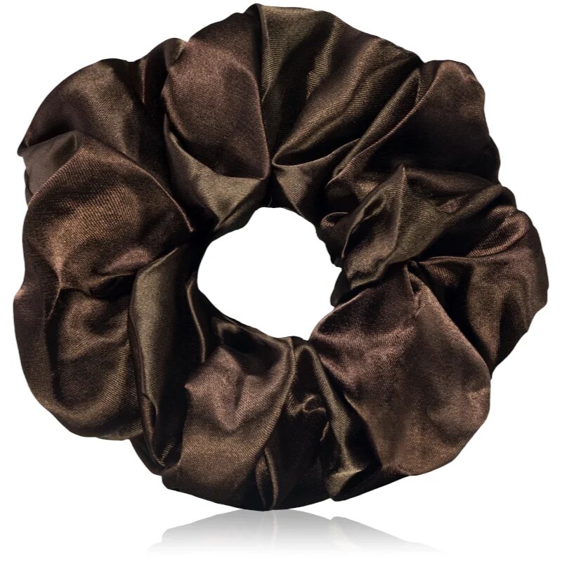 BrushArt Hair Large satin scrunchie set hajgumik Brown & Green