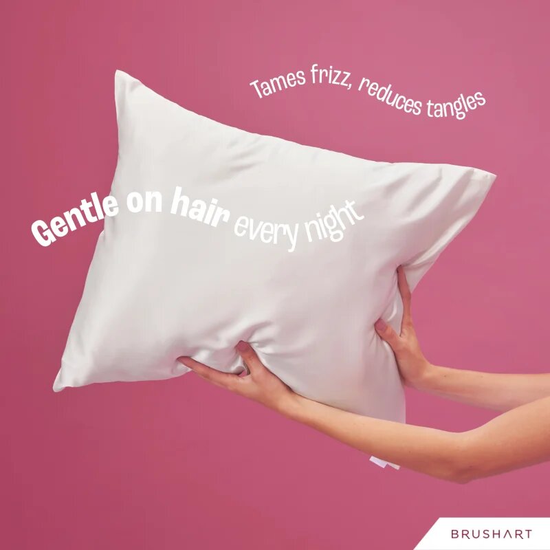 BrushArt Hair Satin pillowcase párnahuzat szatén White 50x60 cm