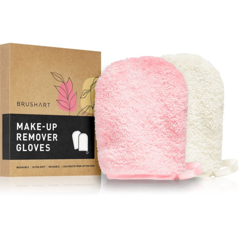BrushArt Home Salon Make-up remover gloves arctisztító kesztyű PINK CREAM 2 db