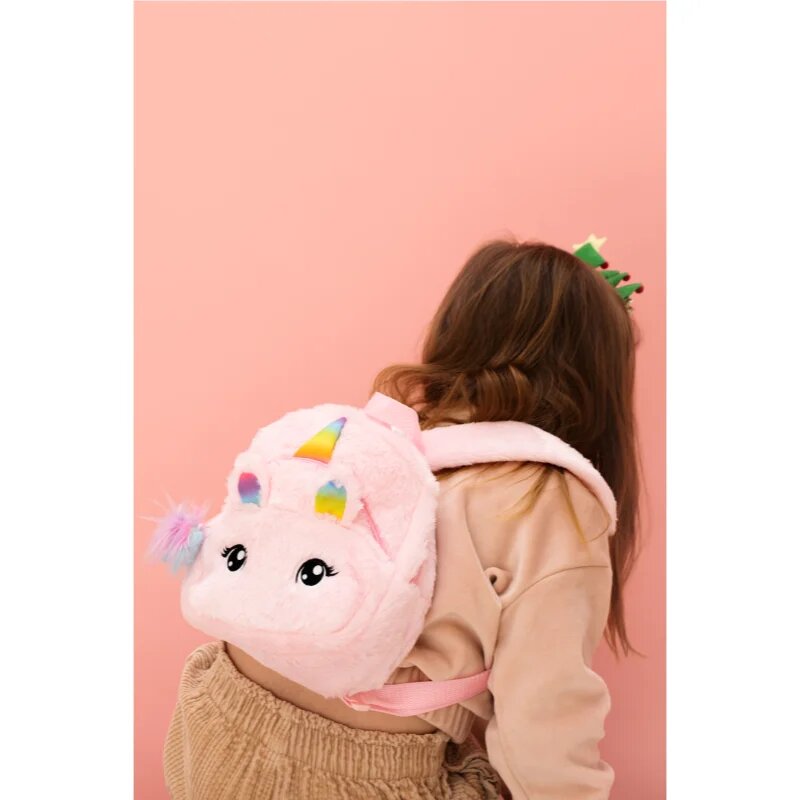BrushArt KIDS Fluffy unicorn backpack Small gyermekhátizsák Pink (20 x 23 cm) 1 db