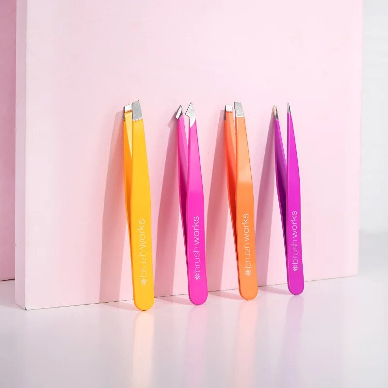 Brushworks Combination Tweezer Set csipeszszett szemöldökre típus Brights 4 db