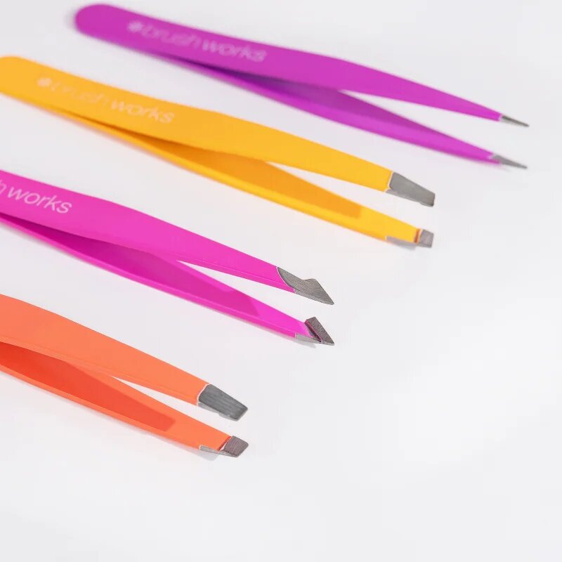 Brushworks Combination Tweezer Set csipeszszett szemöldökre típus Brights 4 db