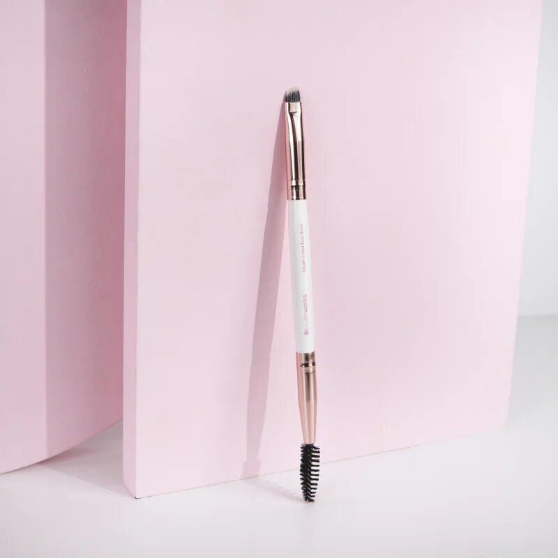 Brushworks Double Ended Brow Brush szemöldökformázó ecset kefével 1 db